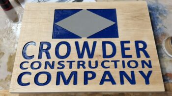 Cherry wood sign cut on CNC with paint