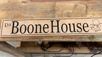 CNC cut cherry sign