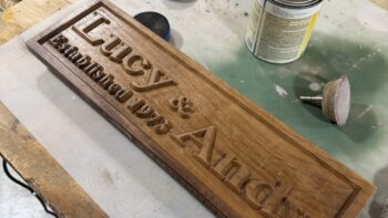 Walnut hardwood CNC sign