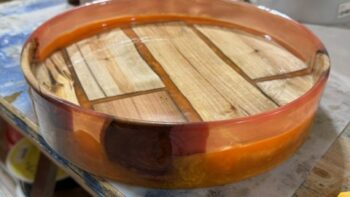 Epoxy resin over small cut birch limbs bowl