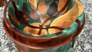 Resin hardwood bowl