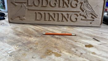 CNC cut cherry sign