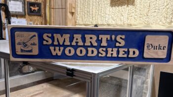Cherry hardwood sign - painted