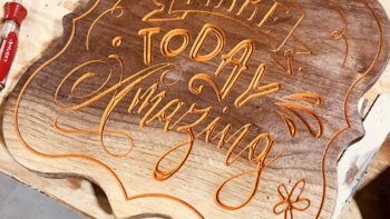 Hardwood sign on cherry