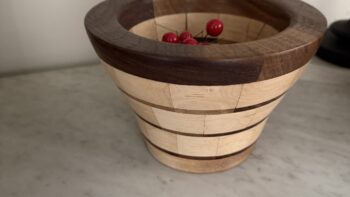 Maple and walnut segmented bowl