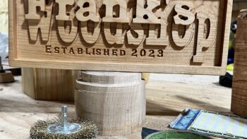 Stacked text cherry wood sign